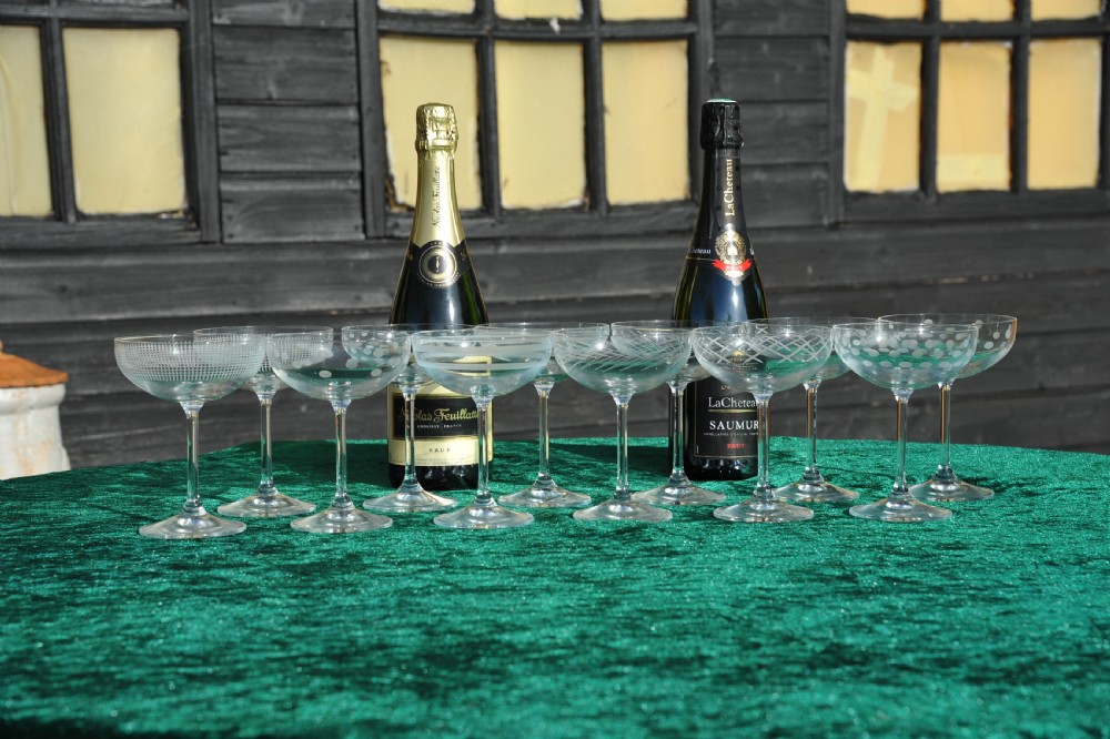  Set of Twelve Early 20c French Champagne Coupes Glasses View XI