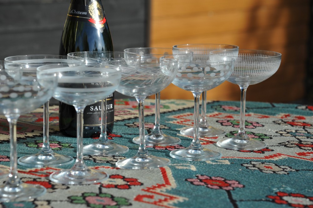  Set of Twelve Early 20c French Champagne Coupes Glasses View XIII