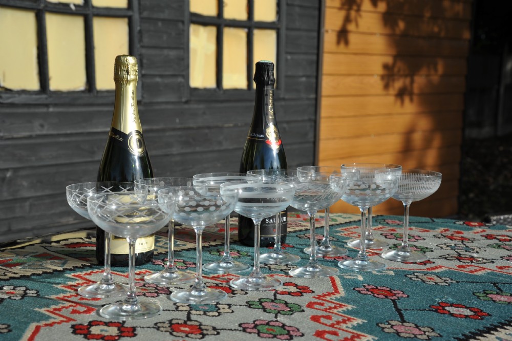  Set of Twelve Early 20c French Champagne Coupes Glasses View XVI