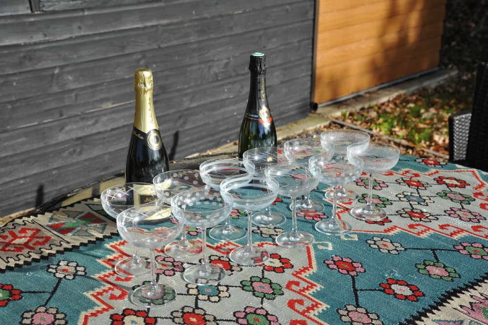  Set of Twelve Early 20c French Champagne Coupes Glasses View XVII