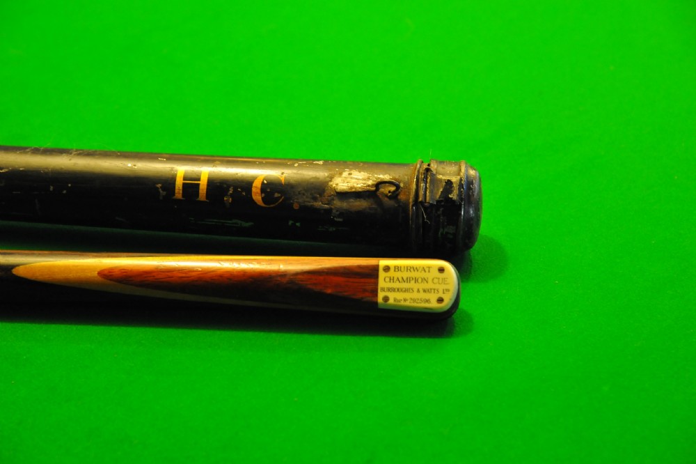 Antique Snooker Cue One Piece Ash by Burroughes and Watts View IV