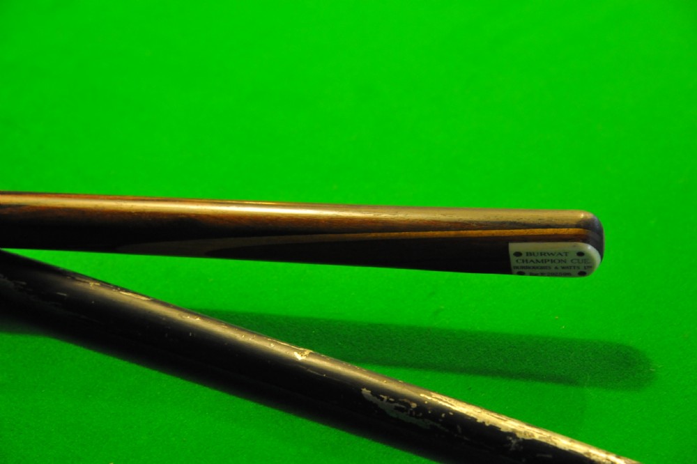 Antique Snooker Cue One Piece Ash by Burroughes and Watts View VI