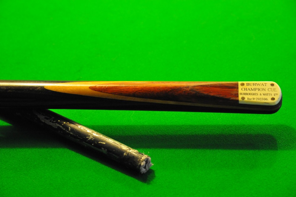 Antique Snooker Cue One Piece Ash by Burroughes and Watts View VIII