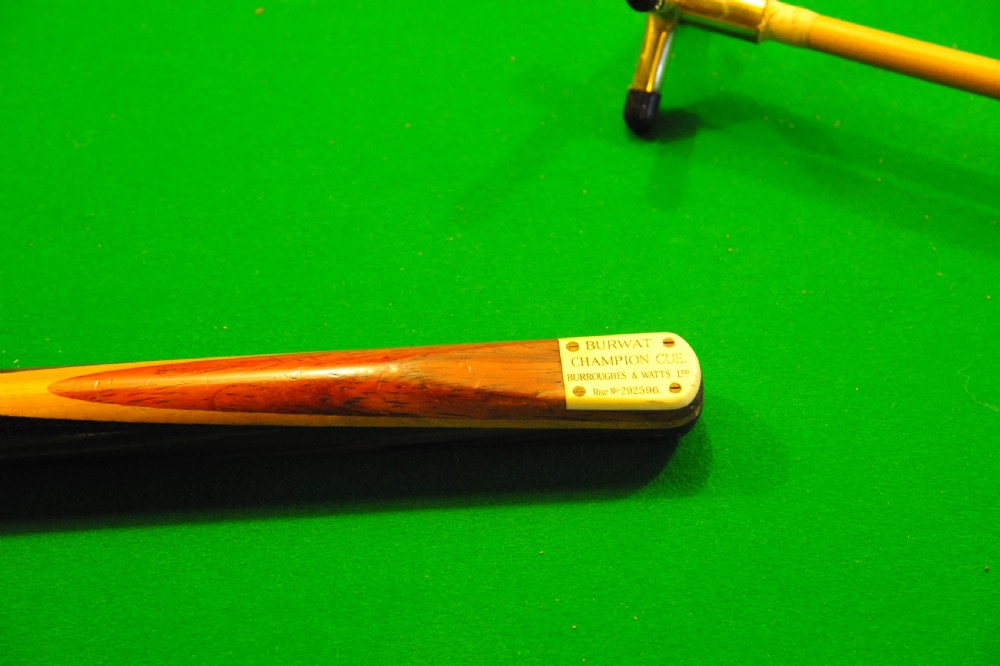 Antique Snooker Cue One Piece Ash by Burroughes and Watts View XII