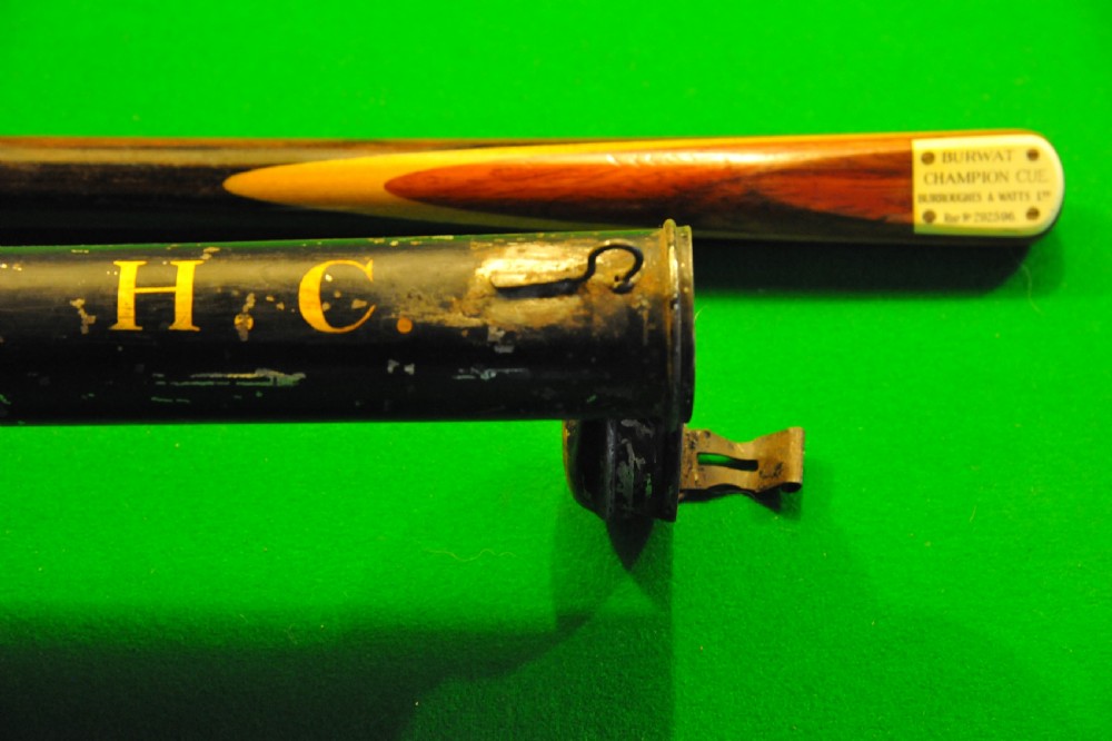 Antique Snooker Cue One Piece Ash by Burroughes and Watts View XIII