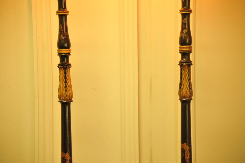 Pair of Antique Chinoiserie Standard Lamps View X