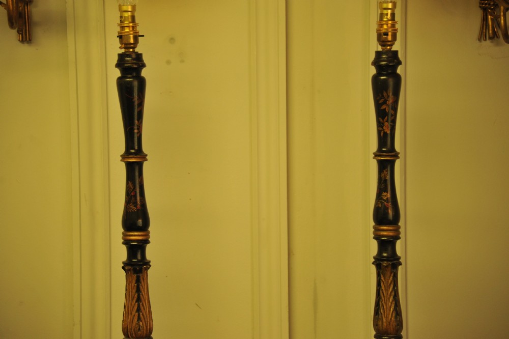 Pair of Antique Chinoiserie Standard Lamps View XI
