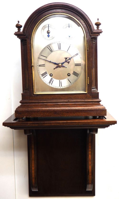 Antique German mahogany 8-Day Mantel Clock Quarter Striking Bracket Clock by HAC