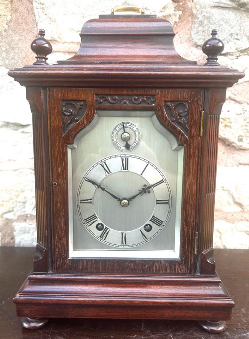 Antique Mahogany Quarter Striking Ting Tang Movement Bracket Clock 