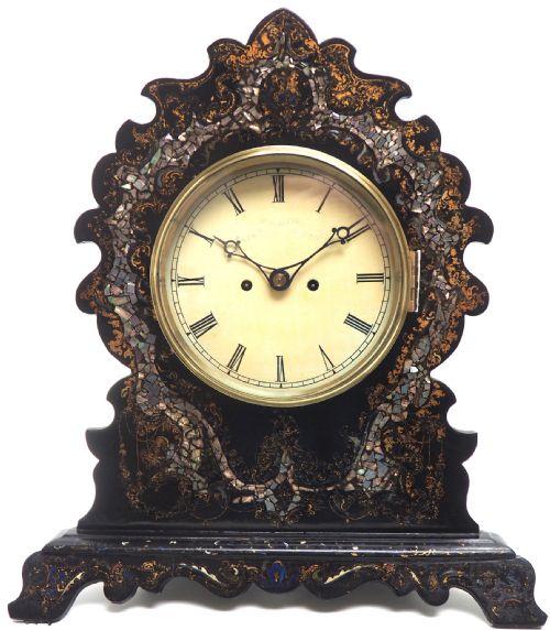Antique English 8 Day Twin Fusee Bracket clock 8-Day Striking Double Fusee Mantel Clock by H J Wallis 