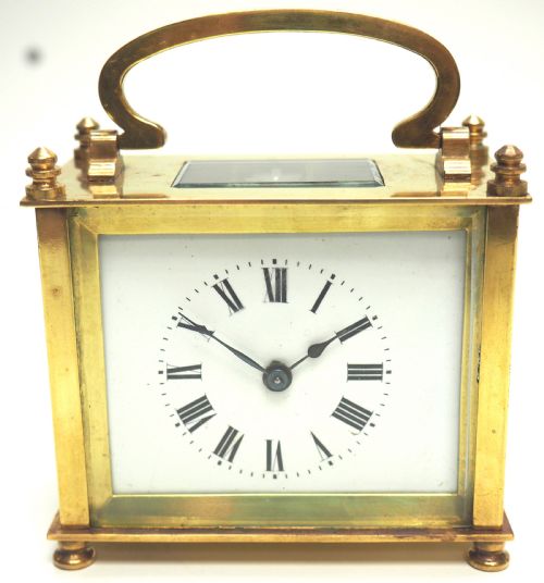 Fine Antique French 8-Day Rectangle Carriage Clock Mantel Timepiece C1890