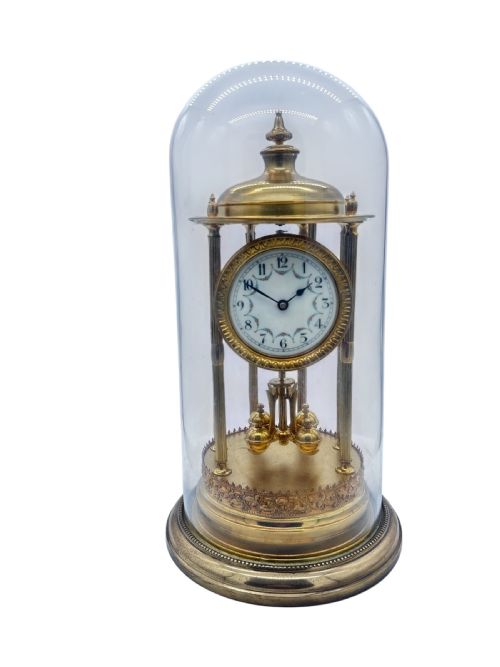 Outstanding Bandstand Ormolu German Torsion Clock Anniversary Clock - Mantel Clock C1900