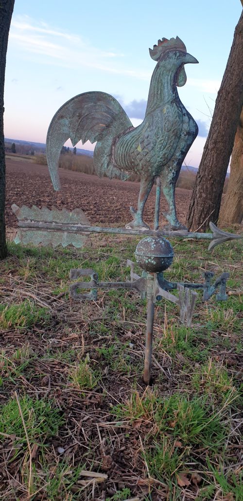 french copper weather vane - CATEGORY: ANTIQUE MISCELLANEOUS - DATED 1900