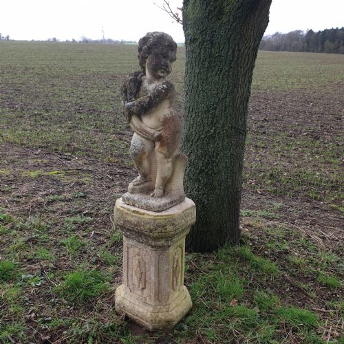 LARGE GARDEN STATUE ON PLINTH - ADDITIONAL PHOTO 1