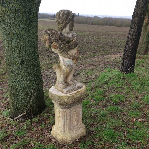 LARGE GARDEN STATUE ON PLINTH - ADDITIONAL PHOTO 2