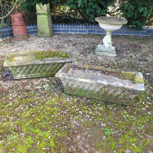 good pair garden troughs - CATEGORY: ANTIQUE MISCELLANEOUS - DATED 1950