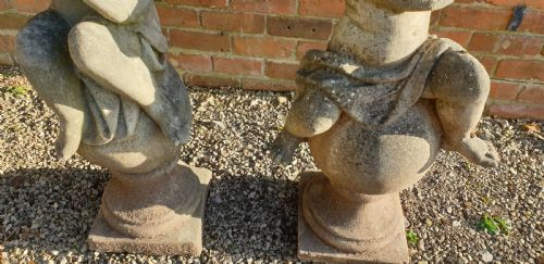 SUPER PAIR GARDEN CHERUB STONE ORNAMENTS - ADDITIONAL PHOTO 5