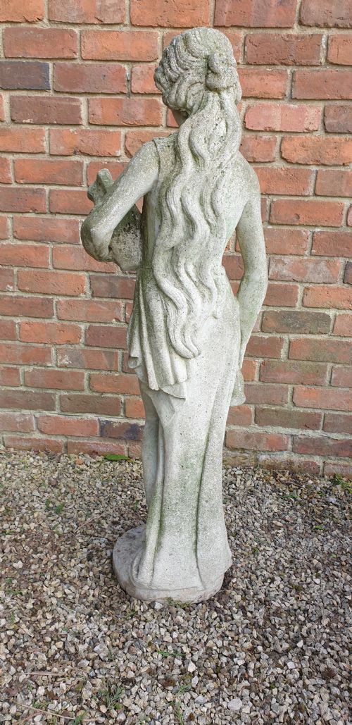 LARGE STONE GARDEN FIGURE OF GIRL - ADDITIONAL PHOTO 5