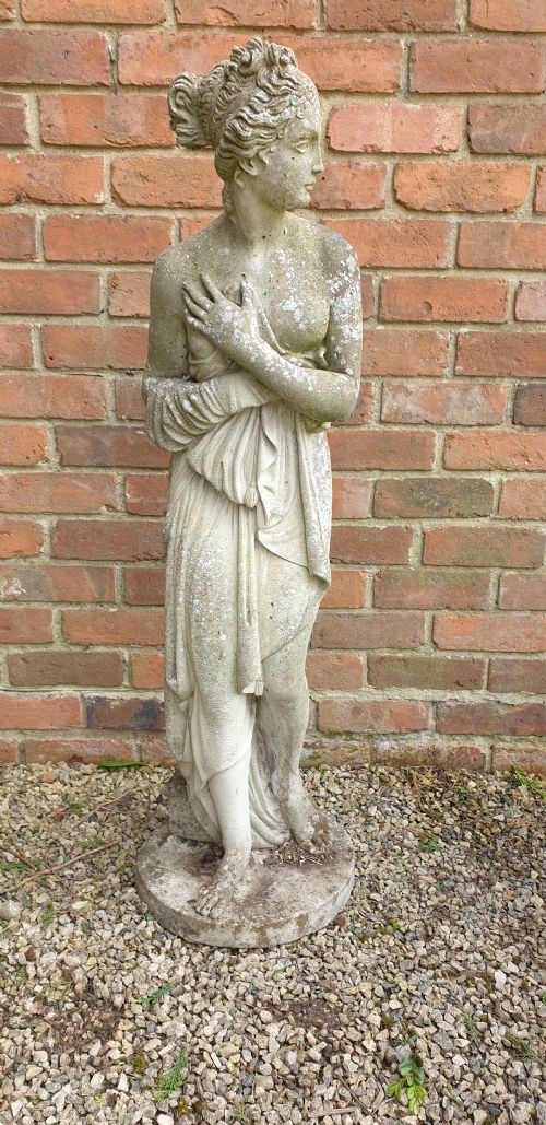 GARDEN FIGURE OF A DRAPED WOMAN - ADDITIONAL PHOTO 1