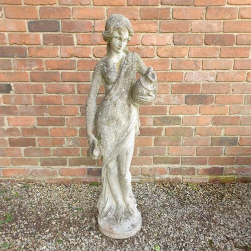 large stone garden figure of girl - CATEGORY: ANTIQUE SCULPTURES - DATED 1930