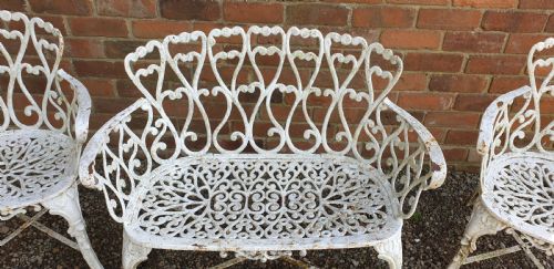 VERY GOOD CAST IRON GARDEN SOFA AND CHAIRS - ADDITIONAL PHOTO 5