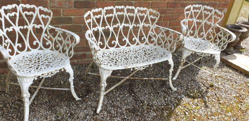 VERY GOOD CAST IRON GARDEN SOFA AND CHAIRS - ADDITIONAL PHOTO 6