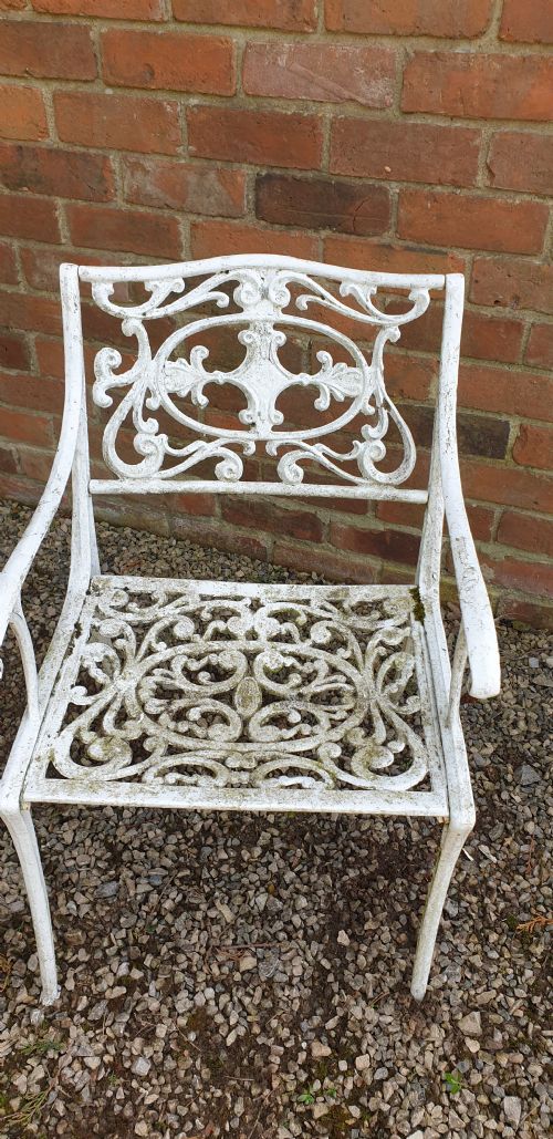 SINGLE CAST IRON GARDEN CONSERVATORY ARMCHAIR - ADDITIONAL PHOTO 4