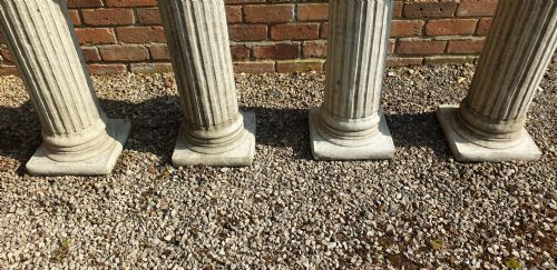 FOUR GARDEN STONE COLUMNS STANDS - ADDITIONAL PHOTO 1
