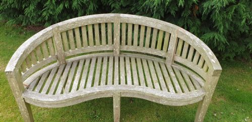 VERY GOOD SILVERED GARDEN BENCH - ADDITIONAL PHOTO 5