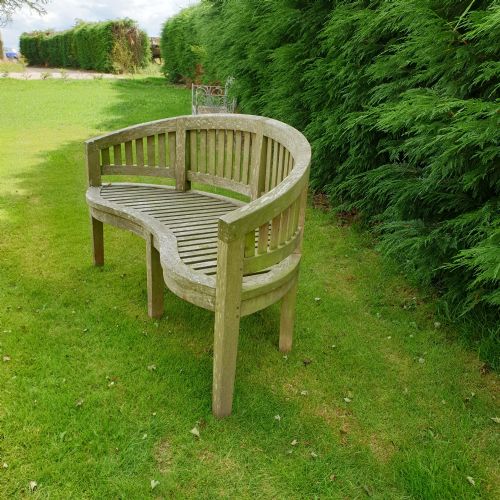 VERY GOOD SILVERED GARDEN BENCH - ADDITIONAL PHOTO 4