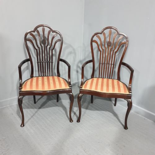 VERY NICE PAIR MAHOGANY ELBOW CHAIRS - ADDITIONAL PHOTO 1