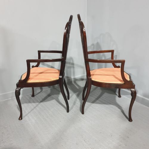 VERY NICE PAIR MAHOGANY ELBOW CHAIRS - ADDITIONAL PHOTO 7