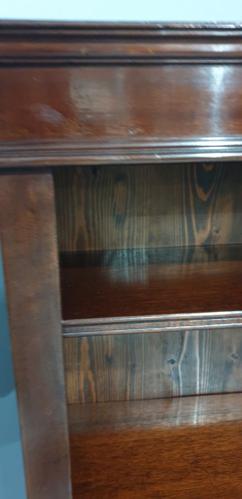 VICTORIAN MAHOGANY OPEN ADJUSTABLE LIBRARY BOOKCASE - ADDITIONAL PHOTO 5