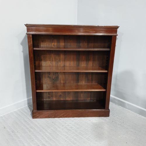 victorian mahogany open adjustable library bookcase - CATEGORY: ANTIQUE BOOKCASES - DATED VICTORIAN