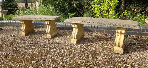 PAIR OF STONE BENCHES - ADDITIONAL PHOTO 2