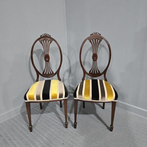lovely pair mahogany hall chairs - CATEGORY: ANTIQUE CHAIRS - DATED 1900