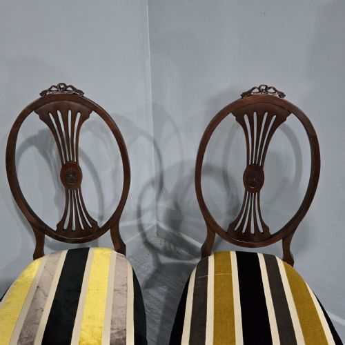LOVELY PAIR MAHOGANY HALL CHAIRS - ADDITIONAL PHOTO 1