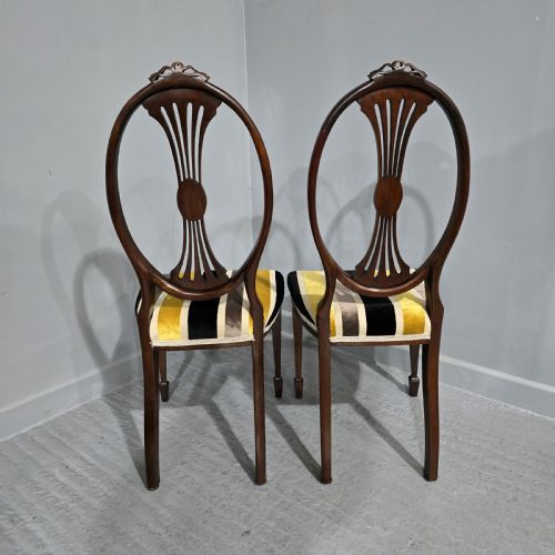 LOVELY PAIR MAHOGANY HALL CHAIRS - ADDITIONAL PHOTO 6