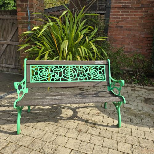 very good well weathered silvered garden bench - CATEGORY: ANTIQUE FURNITURE - DATED 1930