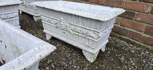 SET FOUR REGENCY CAST IRON PLANTERS - ADDITIONAL PHOTO 7