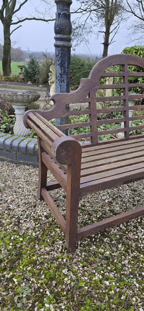 LUTYENS STYLE TEAK BENCH - ADDITIONAL PHOTO 1