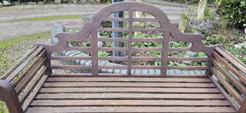 LUTYENS STYLE TEAK BENCH - ADDITIONAL PHOTO 5