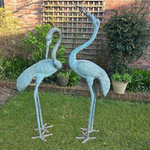 LARGE FABULOUS PAIR METAL CRANES