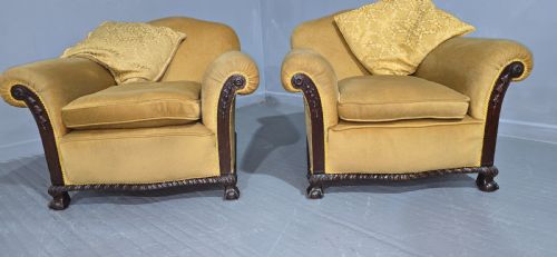 EXCELLENT PAIR CLUB CHAIRS - ADDITIONAL PHOTO 2