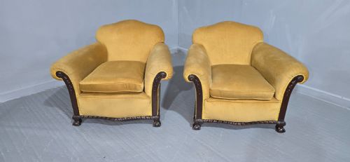 EXCELLENT PAIR CLUB CHAIRS - ADDITIONAL PHOTO 3