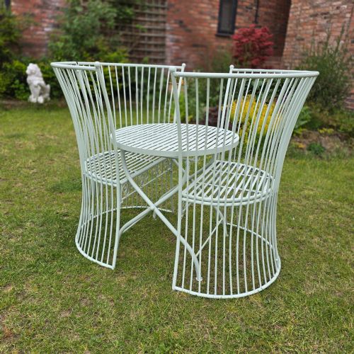 SUPER ART DECO CAST IRON PATIO SET - ADDITIONAL PHOTO 5