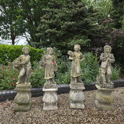 well weathered stone four seasons - CATEGORY: ANTIQUE MISCELLANEOUS - DATED 1940