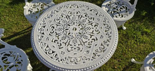 SUPER VINTAGE CONSERVATORY GARDEN TABLE AND CHAIRS - ADDITIONAL PHOTO 5