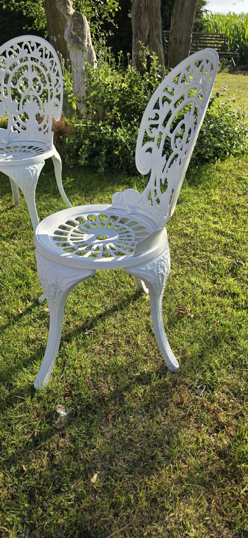 CAST IRON GARDEN CONSERVATORY SET OF FOUR CHAIRS AND TABLE - ADDITIONAL PHOTO 5