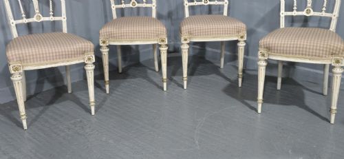GOOD SET FRENCH PAINTED DINING CHAIRS - ADDITIONAL PHOTO 2